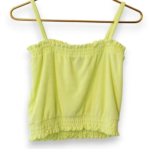 J.Crew Neon Yellow Cropped Towel Terry-Cloth Tank Top - Picture 5 of 6